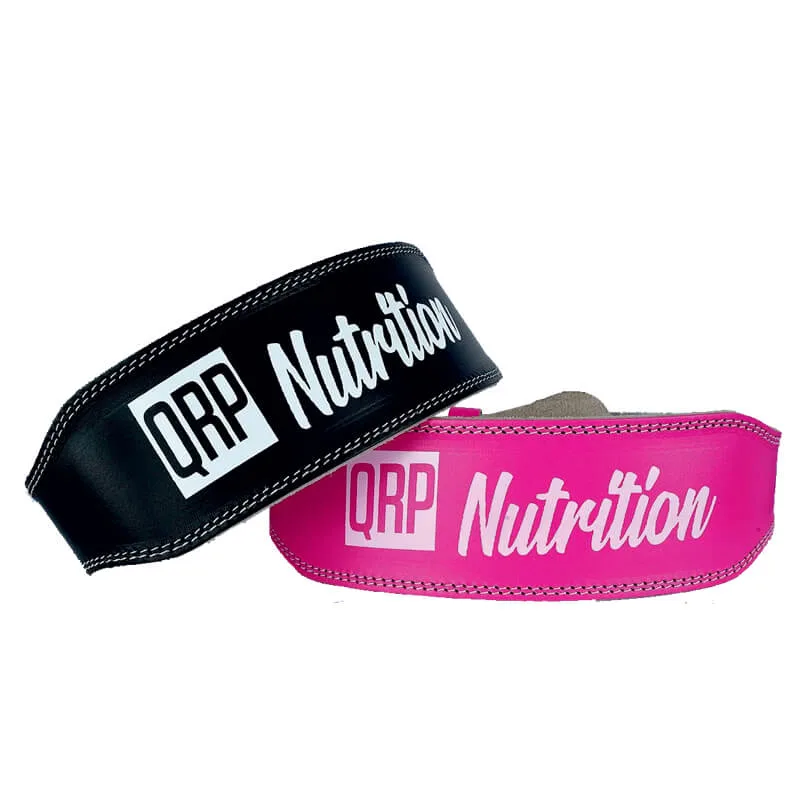 Kožený opasok do posilňovne čierny QRP Nutrition